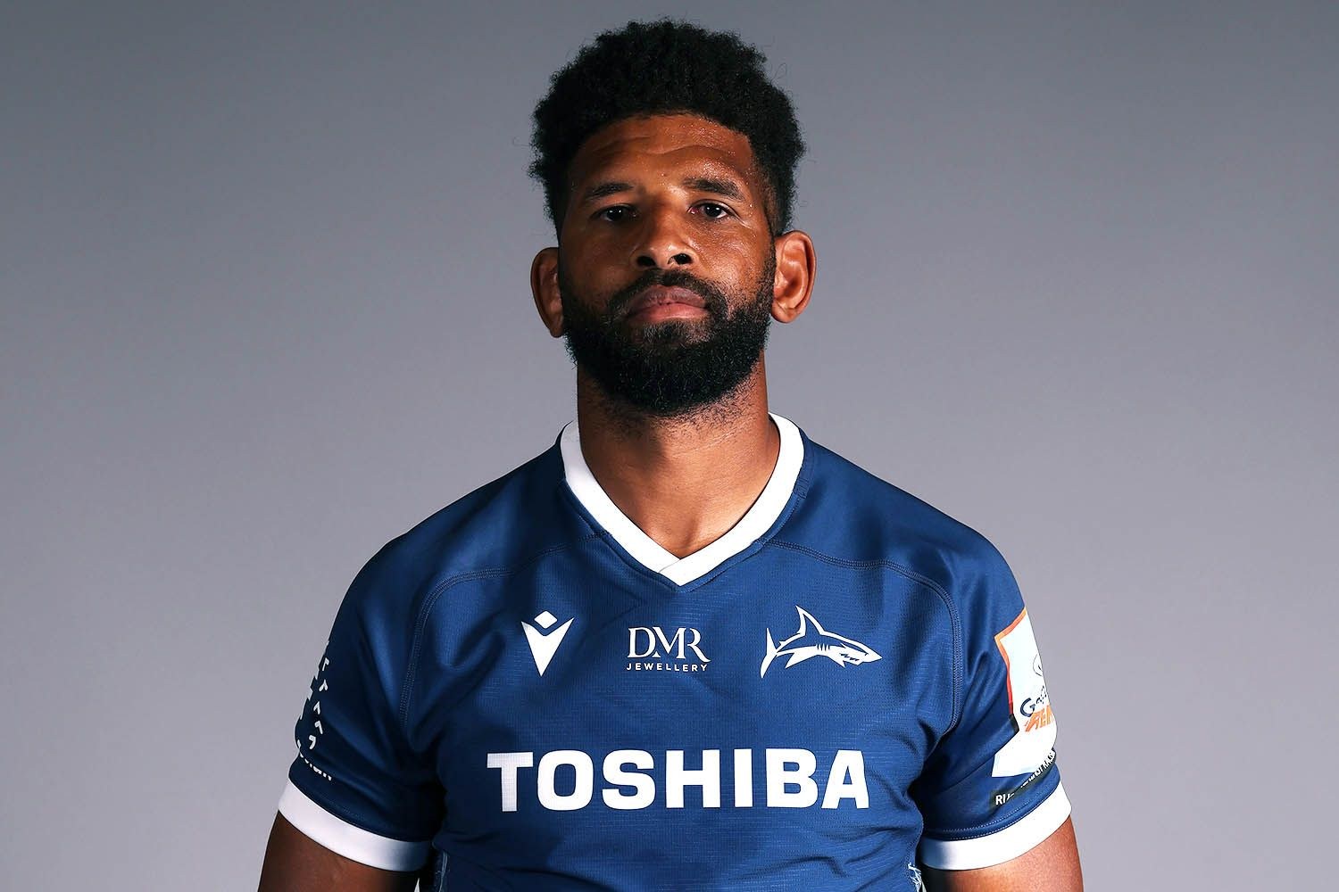 Hyron Andrews, 31, in Sale Sharks colours