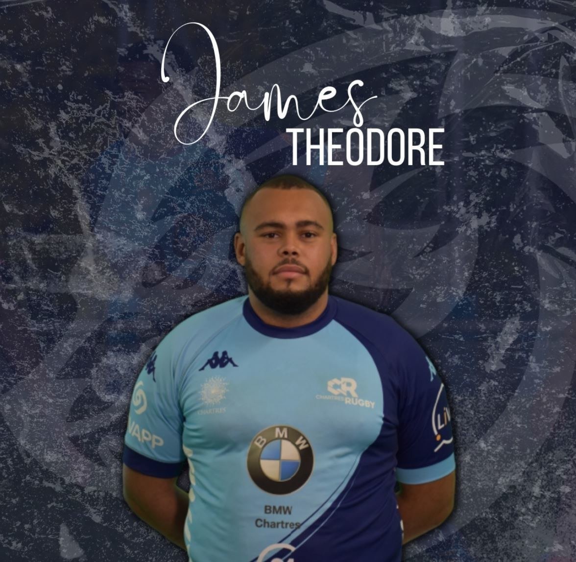 James Théodore in a C' Chartres Rugby jersey