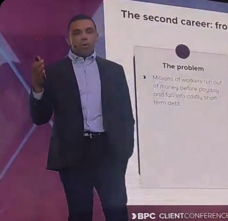 Bryan Habana speaking at the BPC Client Conference