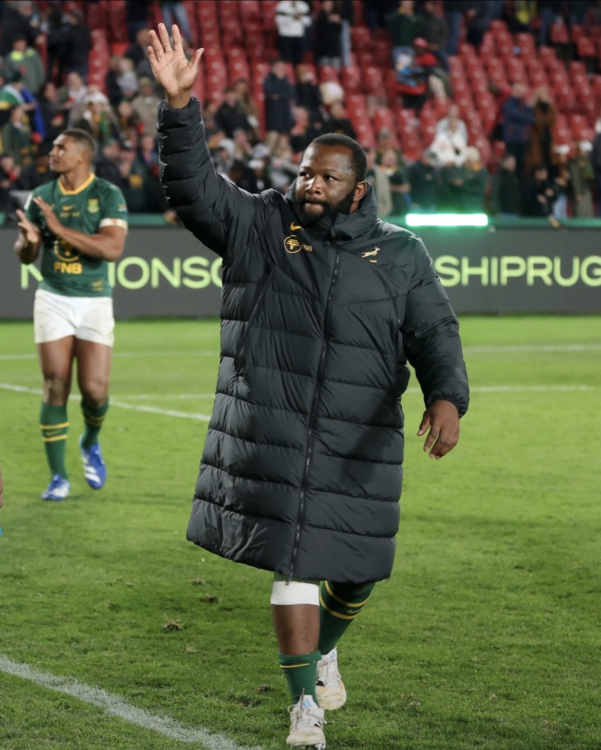 Ox Nche salutes the crowd