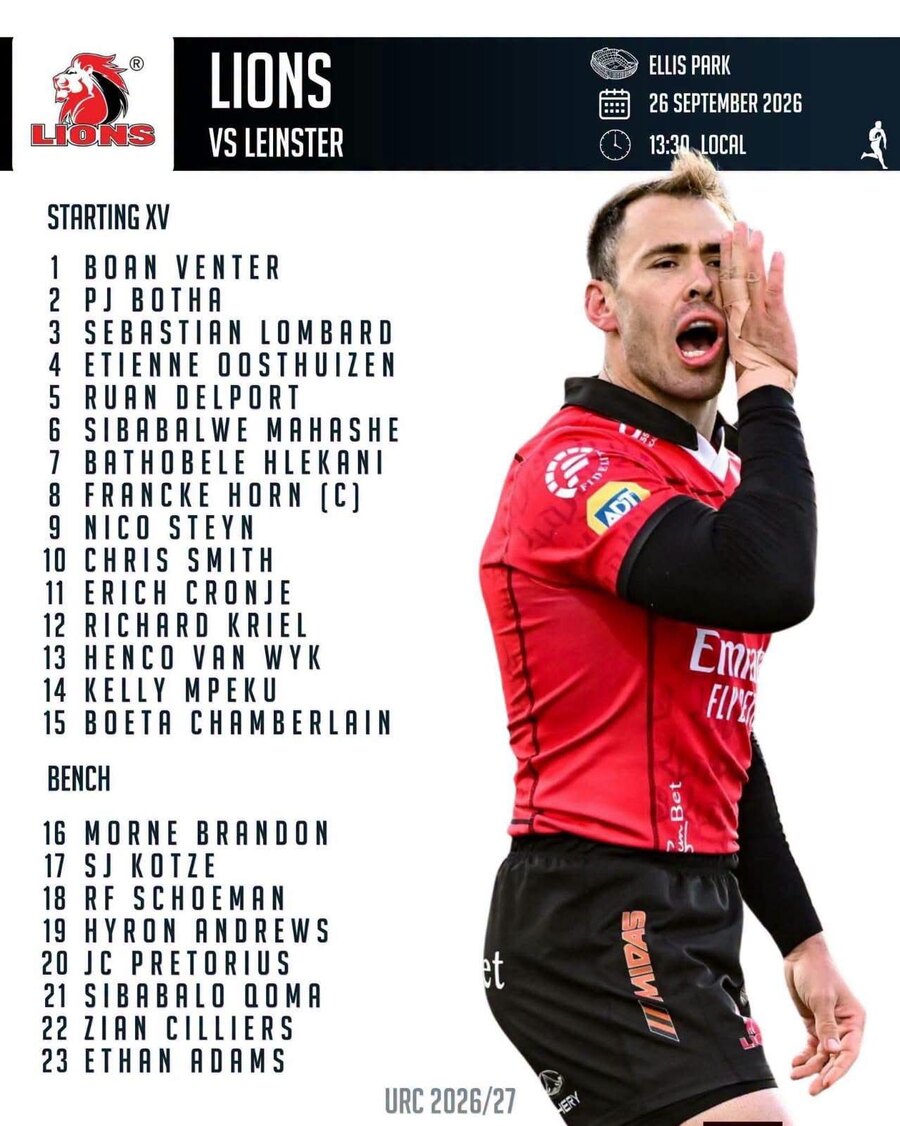 Lions starting XV